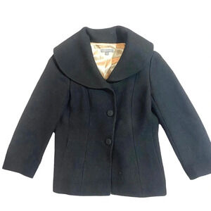 Ann Taylor 100% Virgin Lambswool Blazer Jacket Sz 4 Black
